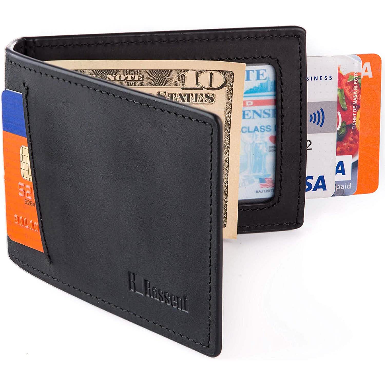 Men's Slim Leather Wallet with Money Clip Bifold Minimalist RFID Blocking Card DailySale