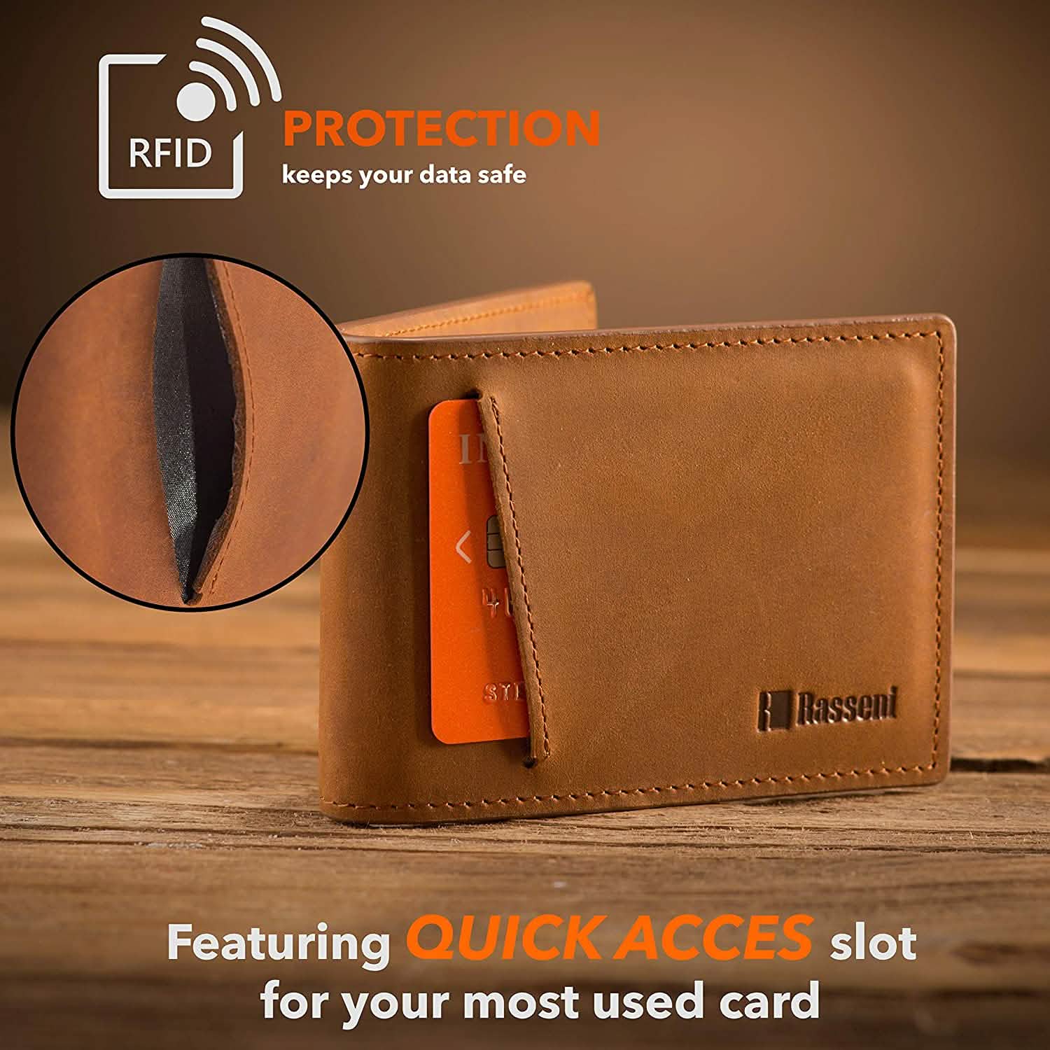Men's Slim Leather Wallet with Money Clip Bifold Minimalist RFID Blocking Card DailySale
