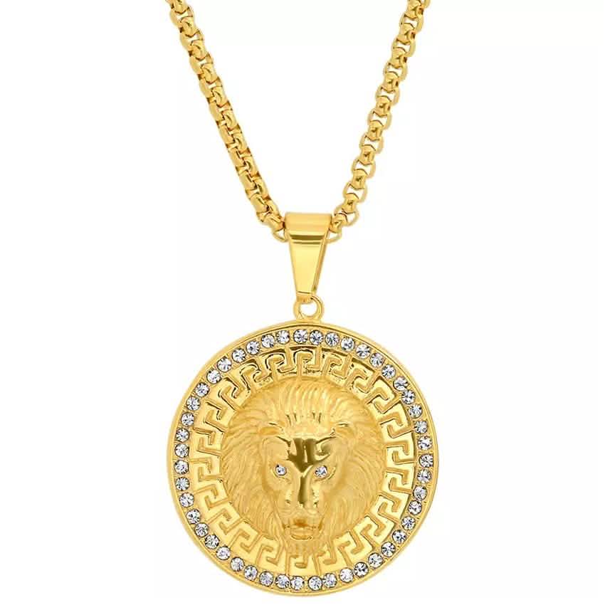 Men's Stainless Steel and 1.2 CTTW CZ Lion Head Pendant DailySale