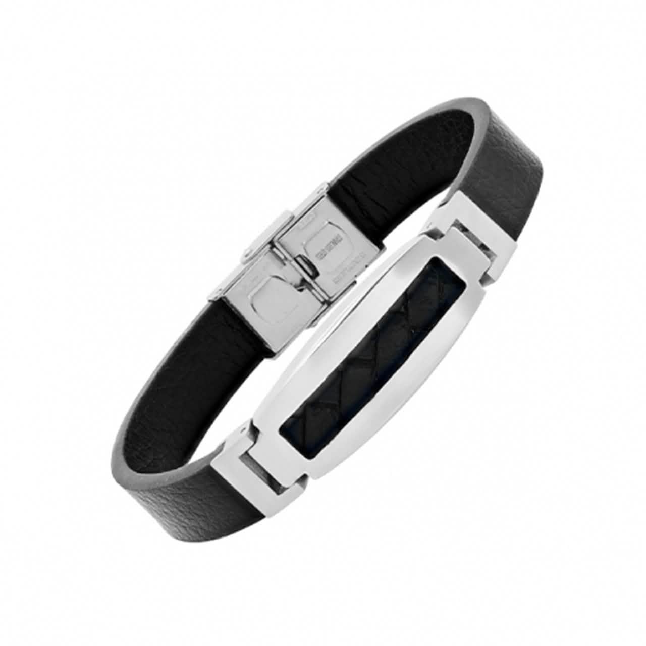 Men’s Stainless Steel Mesh Leather Bracelet DailySale