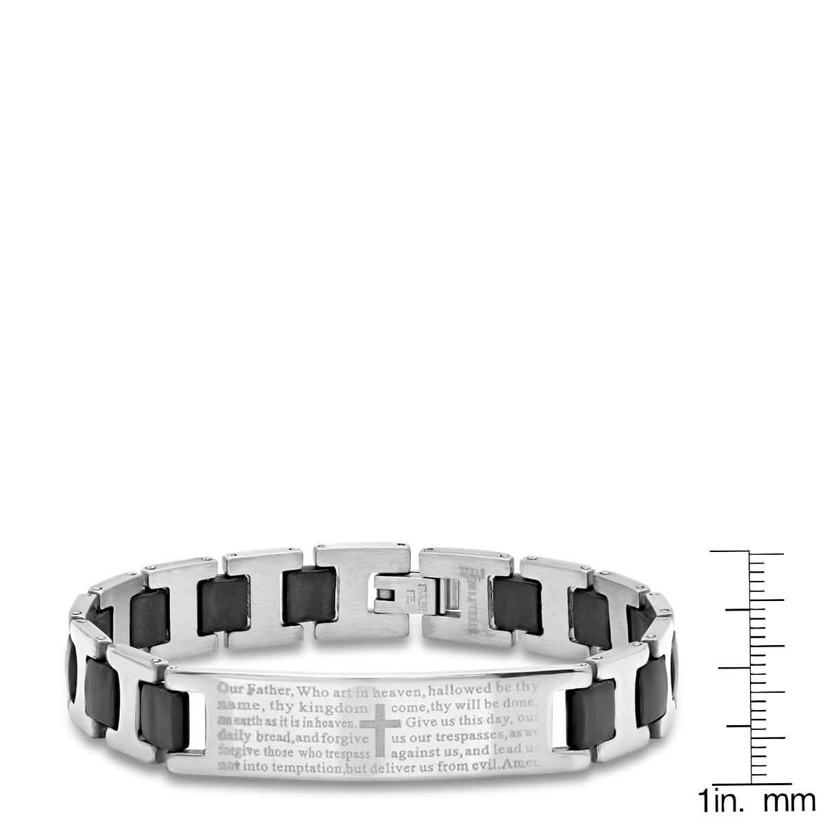 Men's Stainless Steel Our Father Prayer Link Bracelet DailySale
