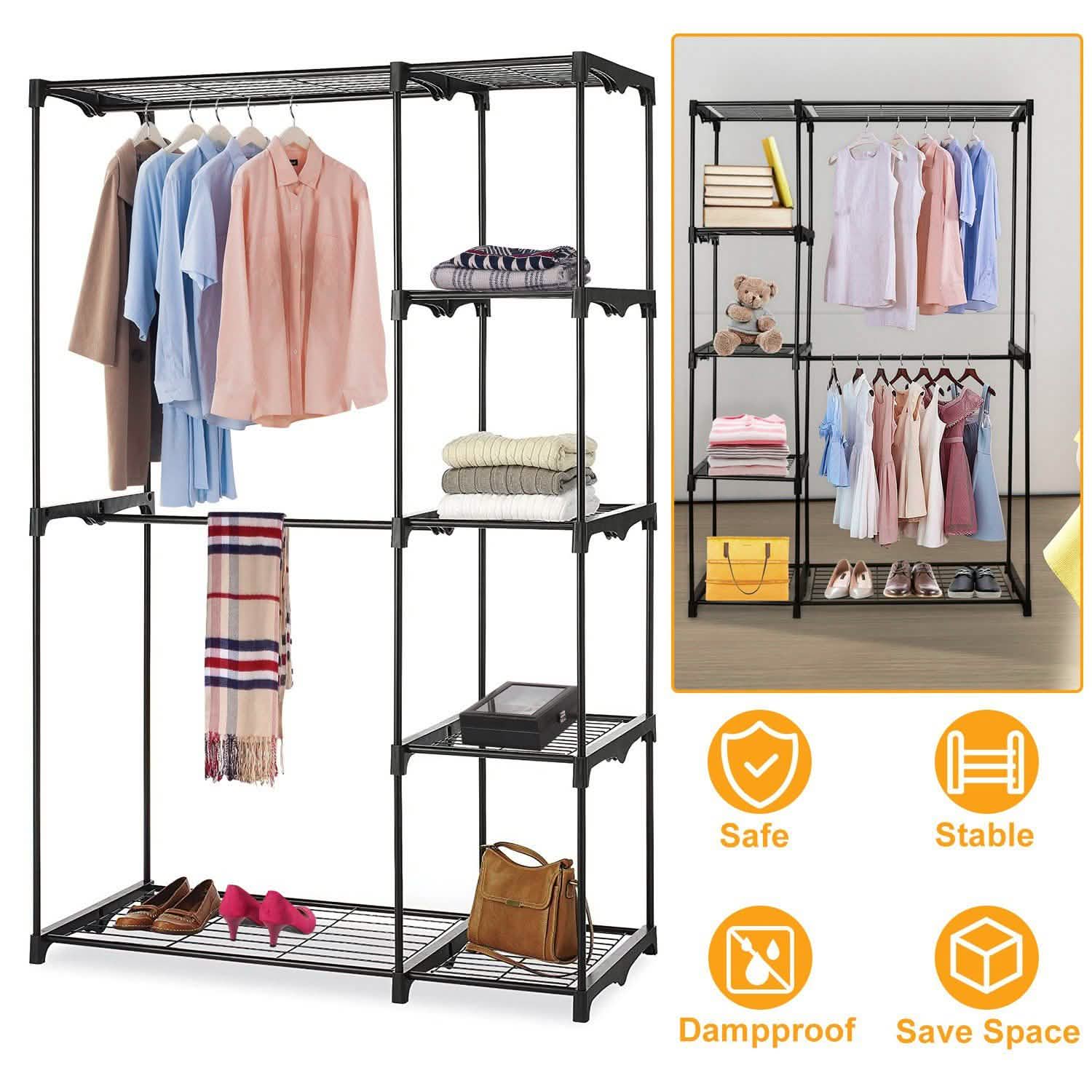 Metal Closet Deluxe Double Rod DailySale