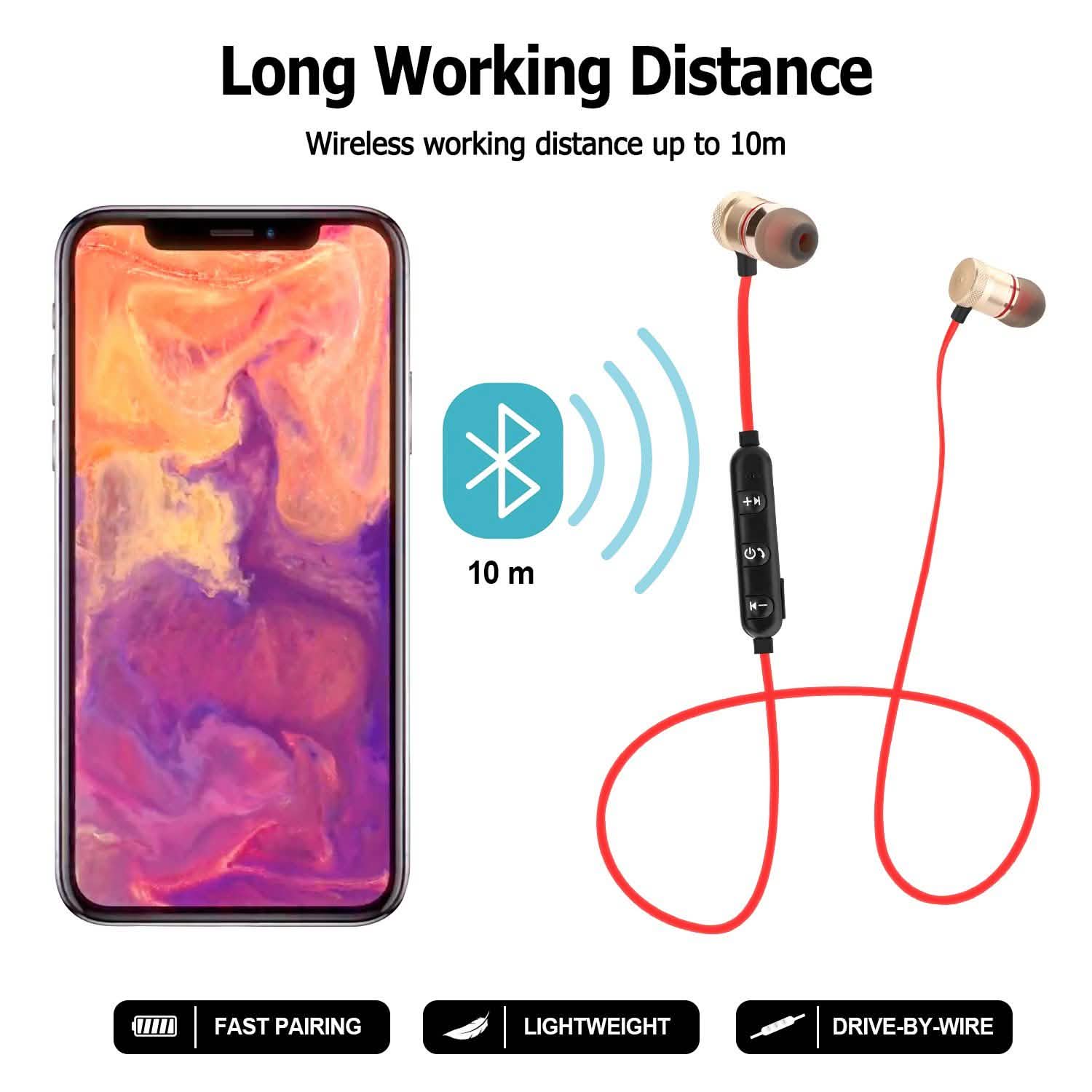 Metal Magnetic Wireless Bluetooth Earphone Sports Headset Stereo Bass DailySale