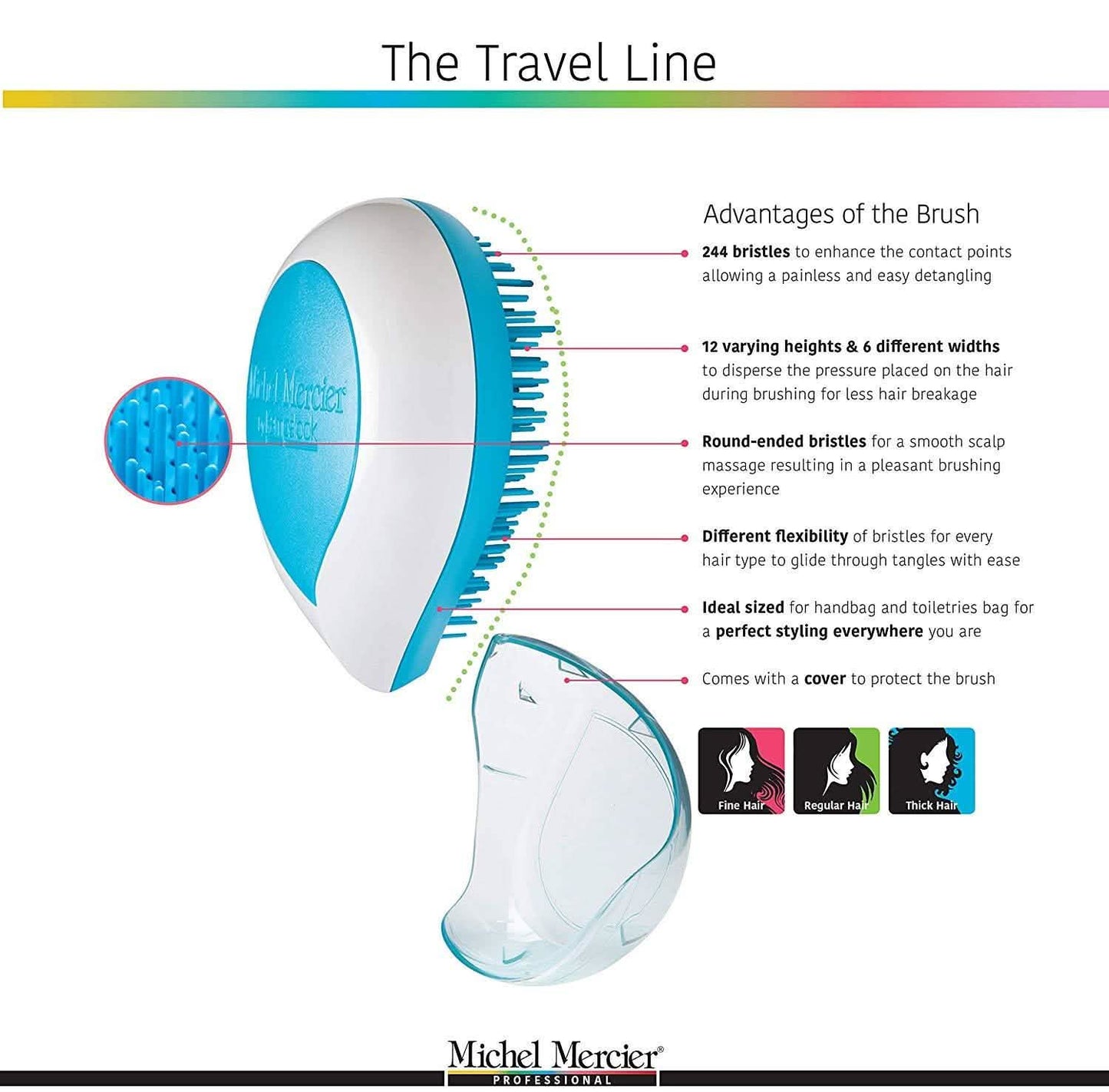Michel Mercier Travel Size Detangling Brush DailySale