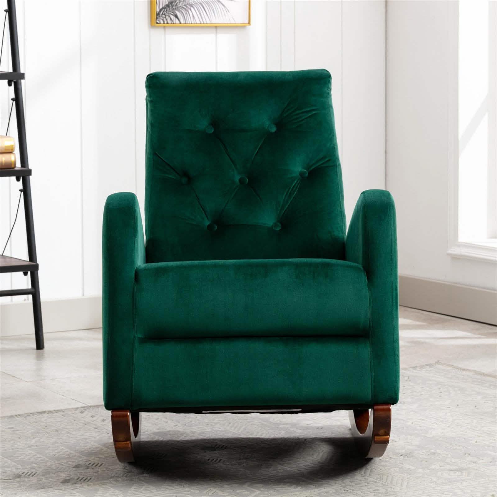 Mid-Century Modern Nursery Rocking Chair Armchair DailySale