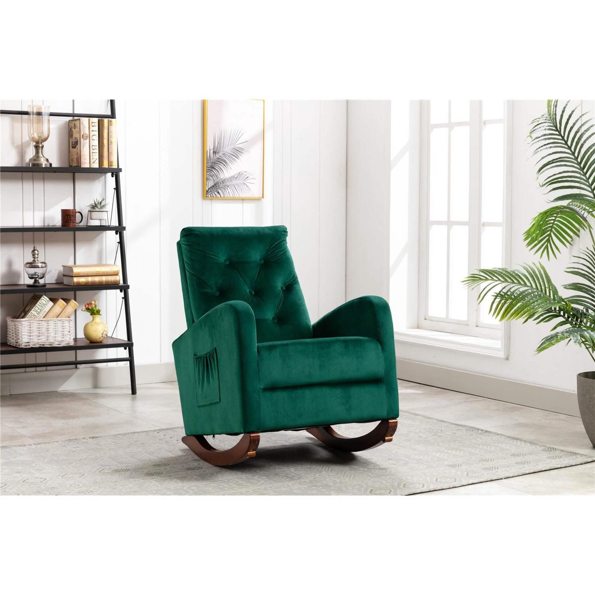 Mid-Century Modern Nursery Rocking Chair Armchair DailySale