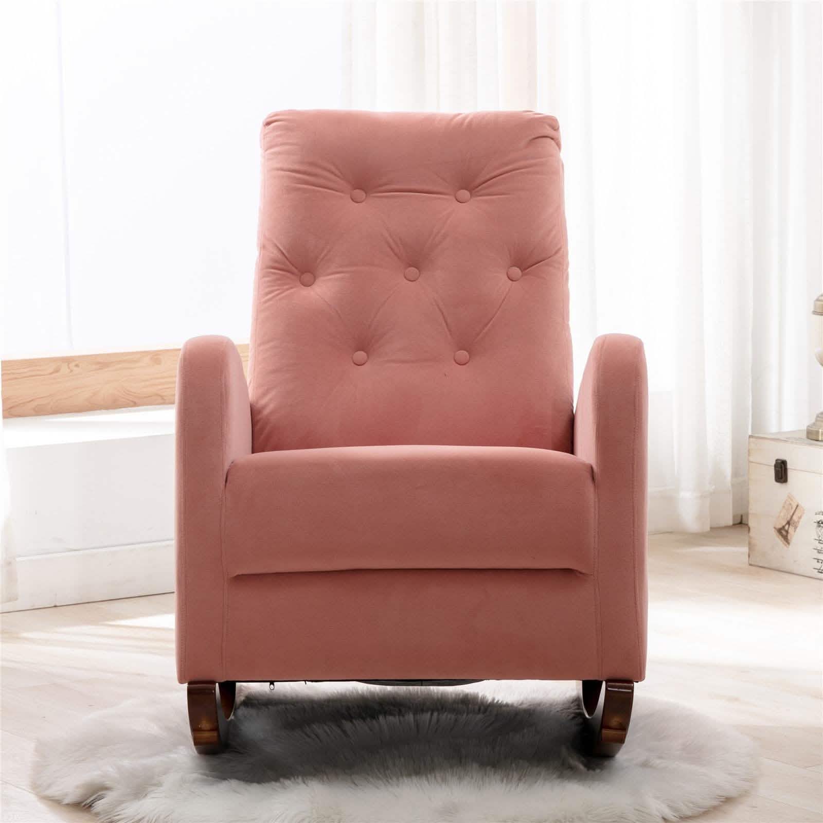 Mid-Century Modern Nursery Rocking Chair Armchair DailySale