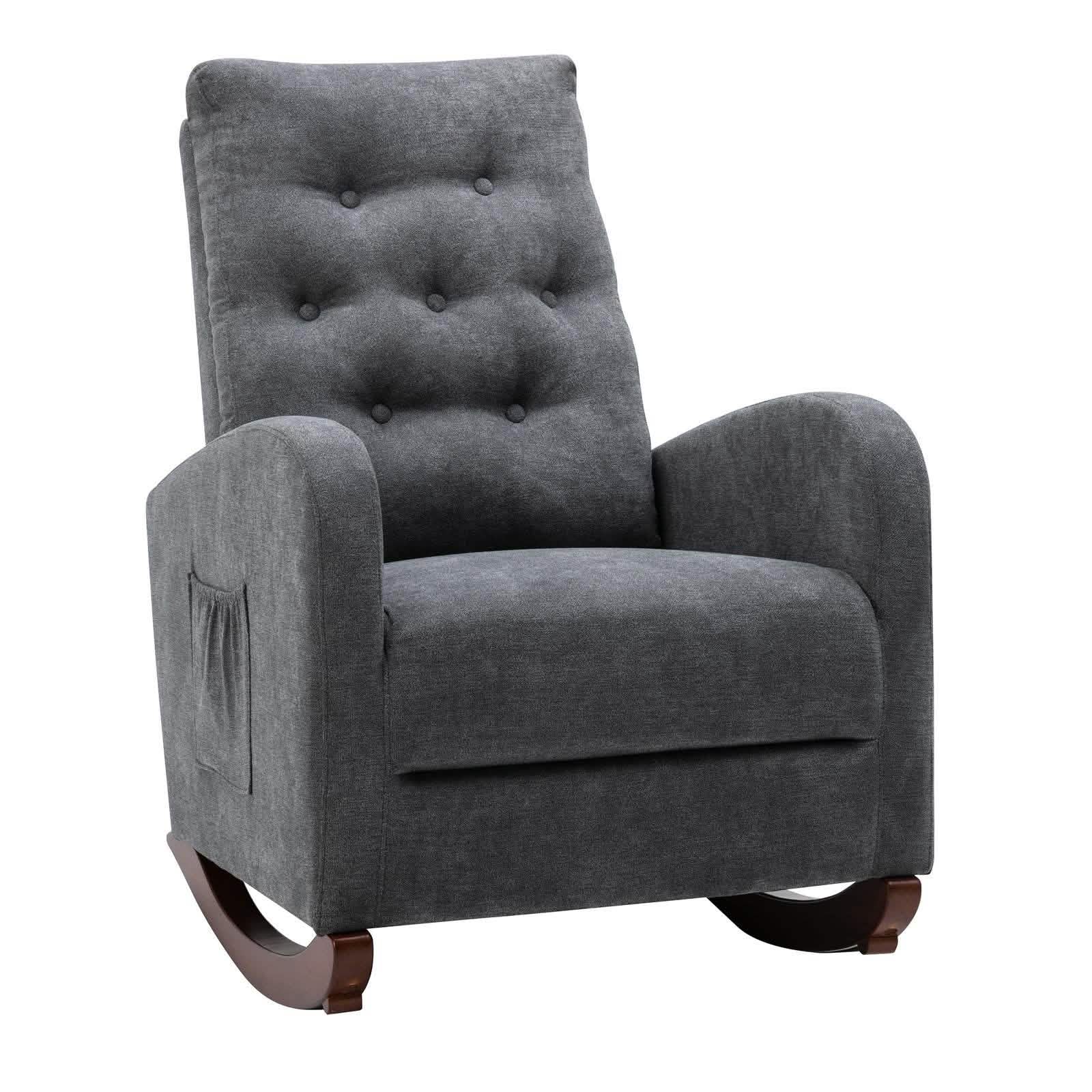 Mid-Century Modern Nursery Rocking Chair Armchair DailySale