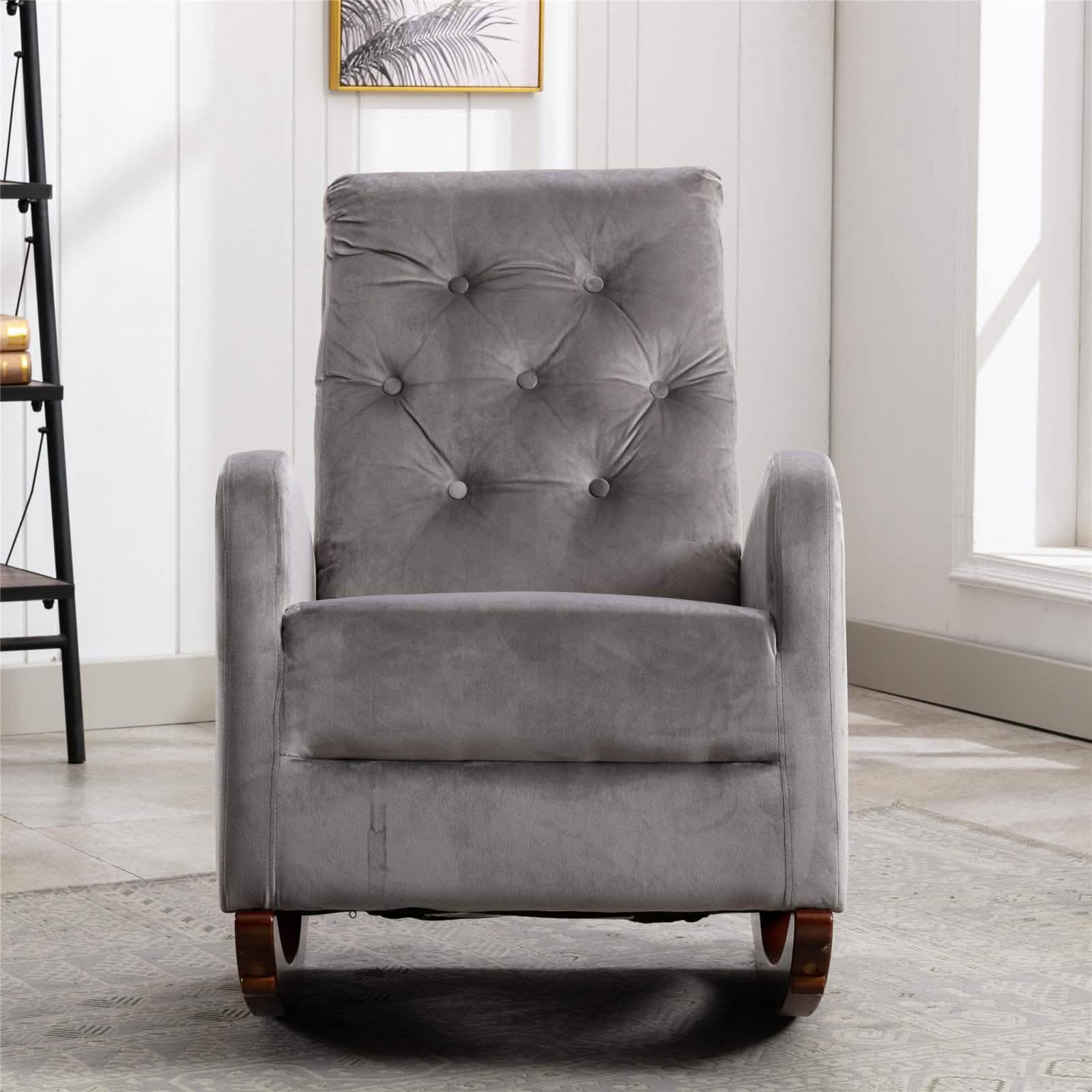 Mid-Century Modern Nursery Rocking Chair Armchair DailySale