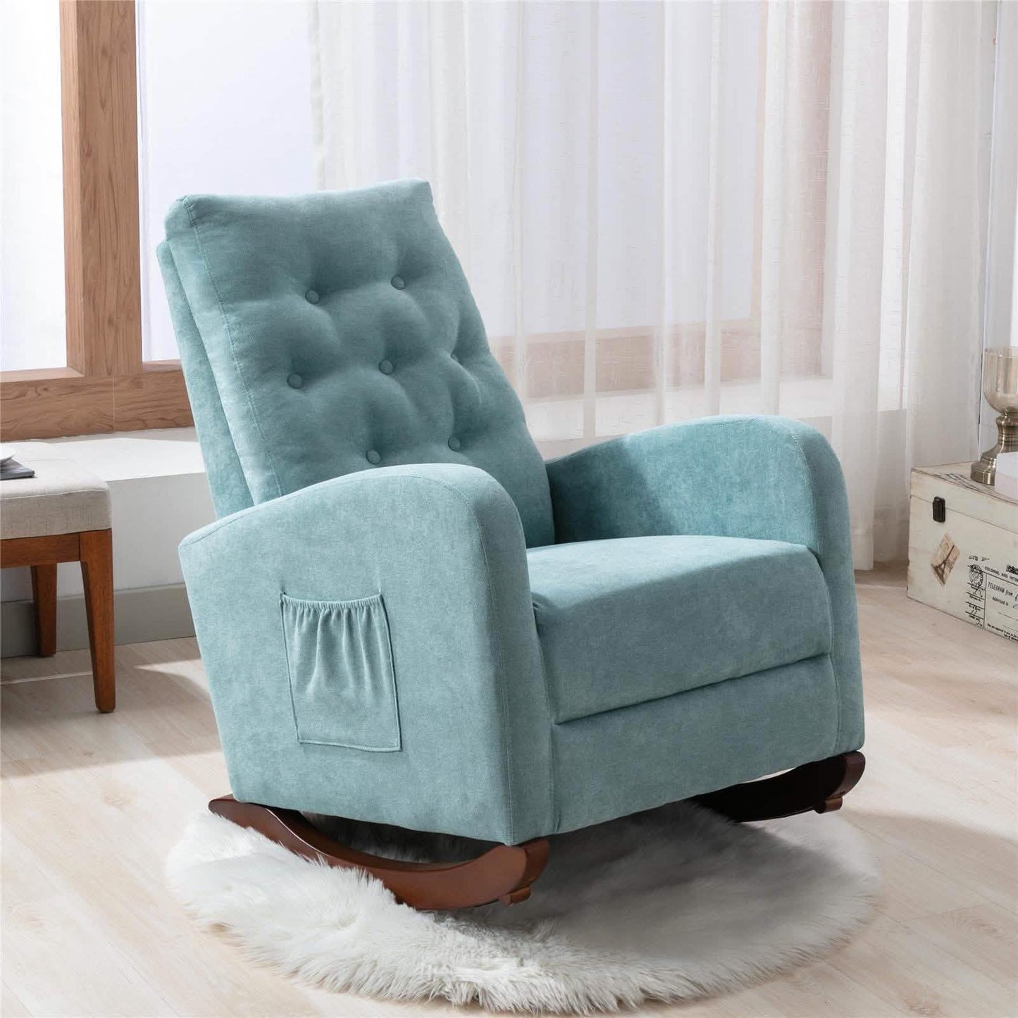 Mid-Century Modern Nursery Rocking Chair Armchair DailySale