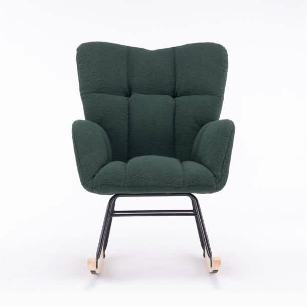 Mid-Century Modern Teddy Fabric Tufted Upholstered Rocking Chair DailySale