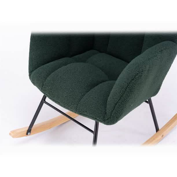 Mid-Century Modern Teddy Fabric Tufted Upholstered Rocking Chair DailySale