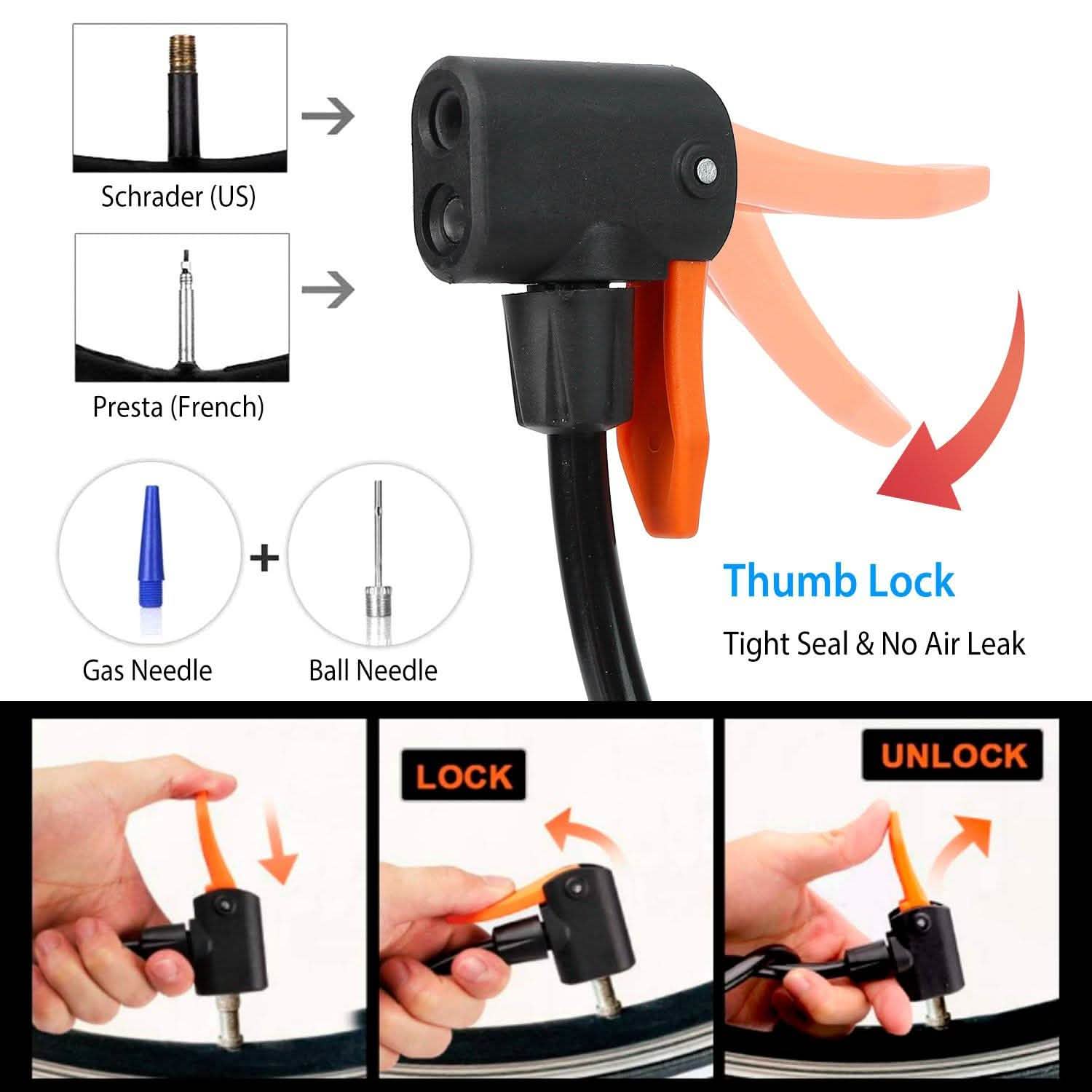 Mini Bike Foot Pump Portable Bicycle Tire Inflator DailySale