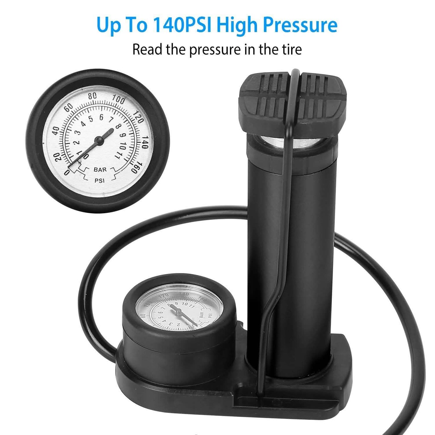 Mini Bike Foot Pump Portable Bicycle Tire Inflator DailySale