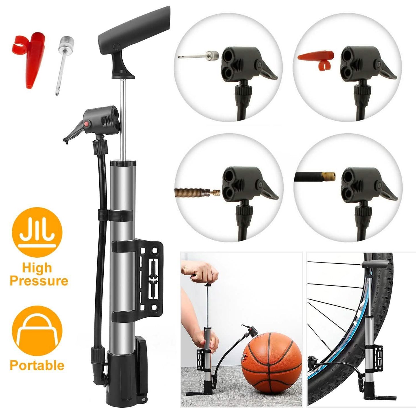 Mini Bike Pump Portable Bicycle Tire Inflator DailySale