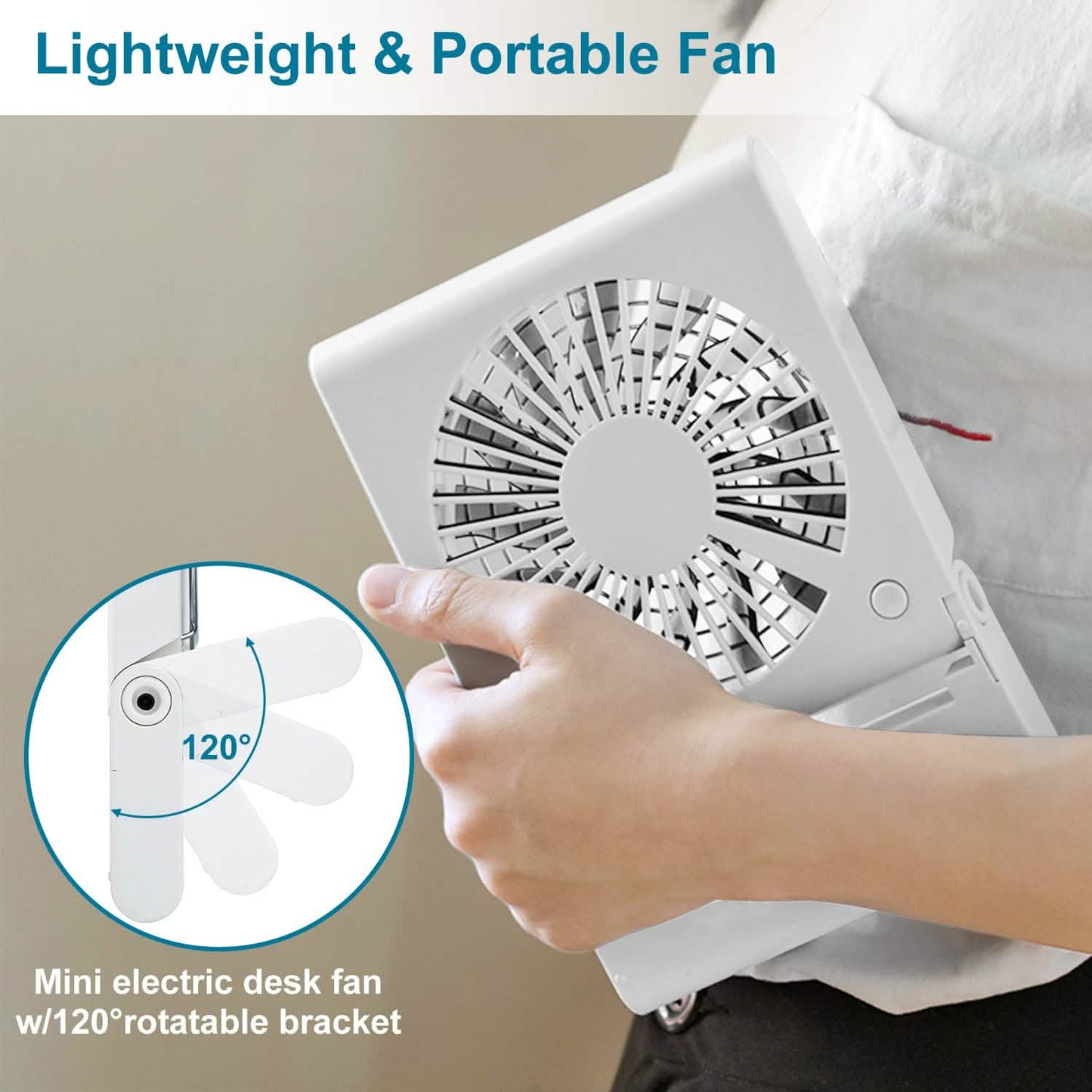 Mini Electric Desk Fan USB Rechargeable DailySale
