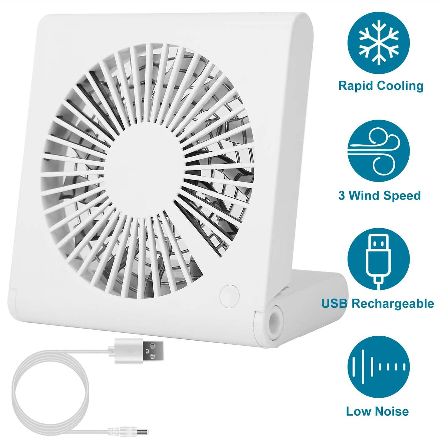Mini Electric Desk Fan USB Rechargeable DailySale