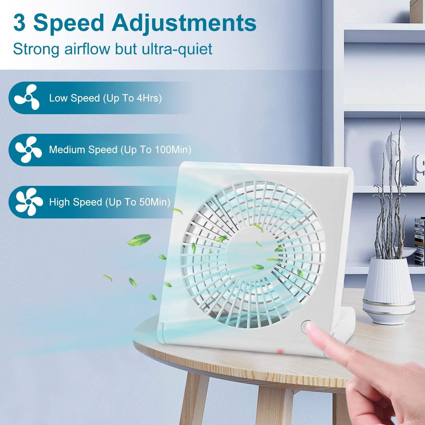 Mini Electric Desk Fan USB Rechargeable DailySale