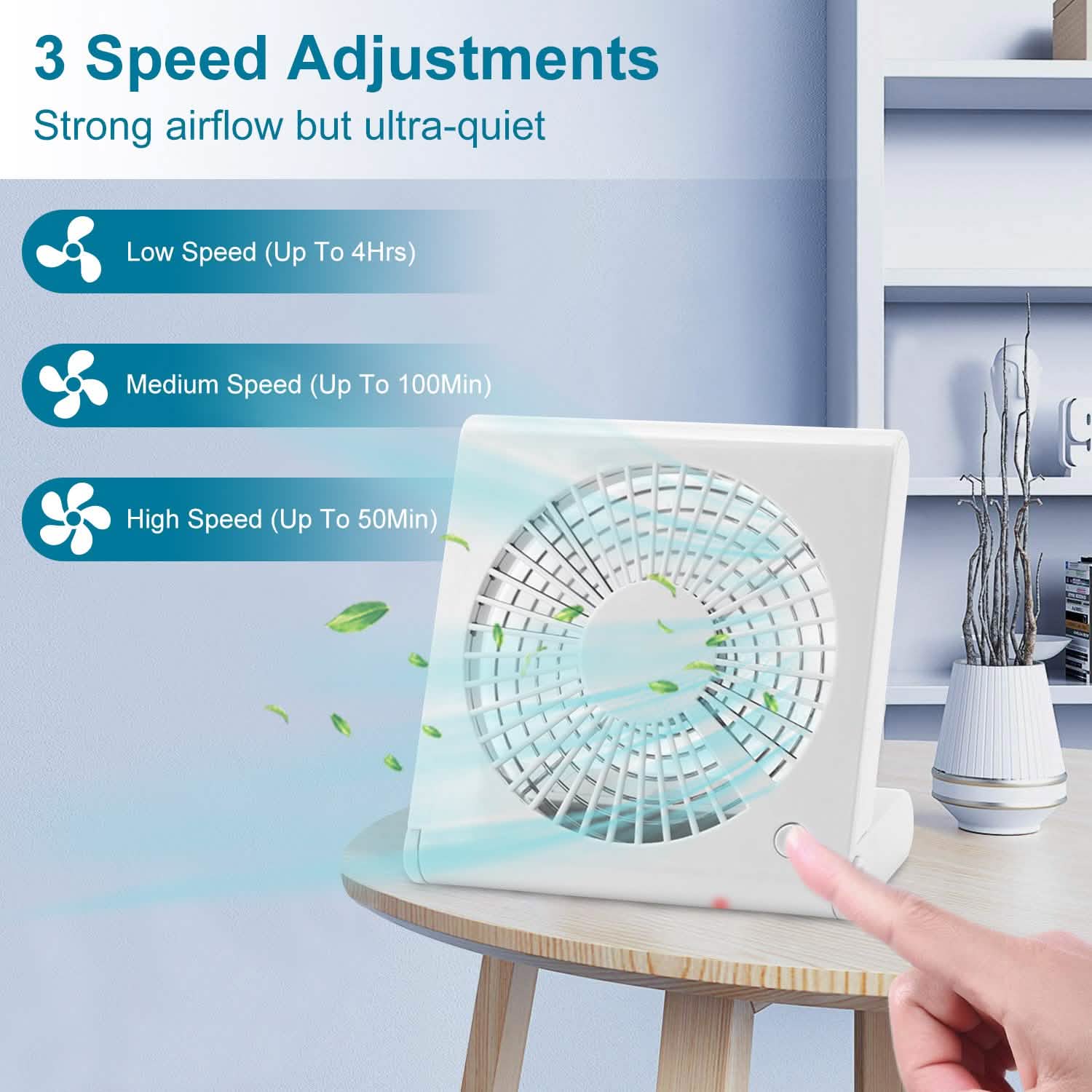 Mini Electric Desk Fan USB Rechargeable DailySale