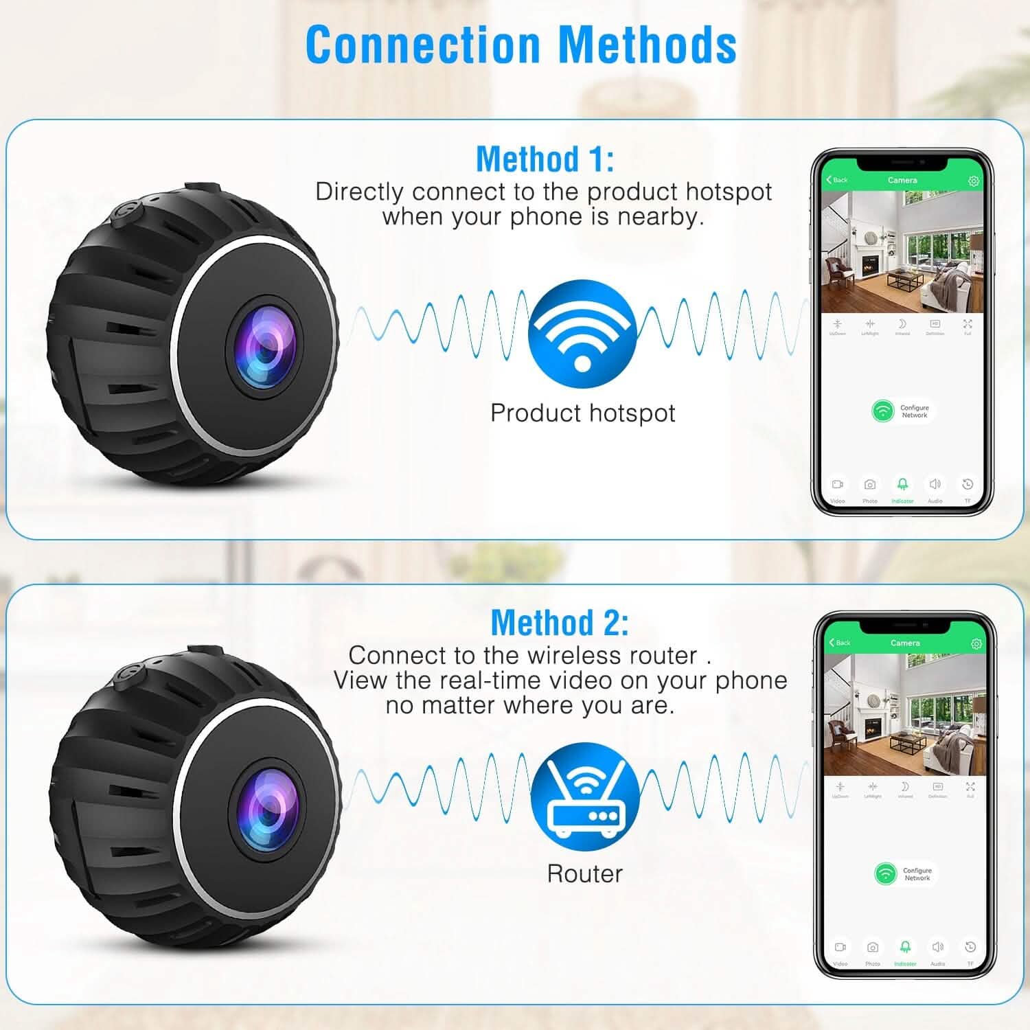 Mini Wireless Camera Wifi IR Night Vision HD 1080P Home Security DailySale