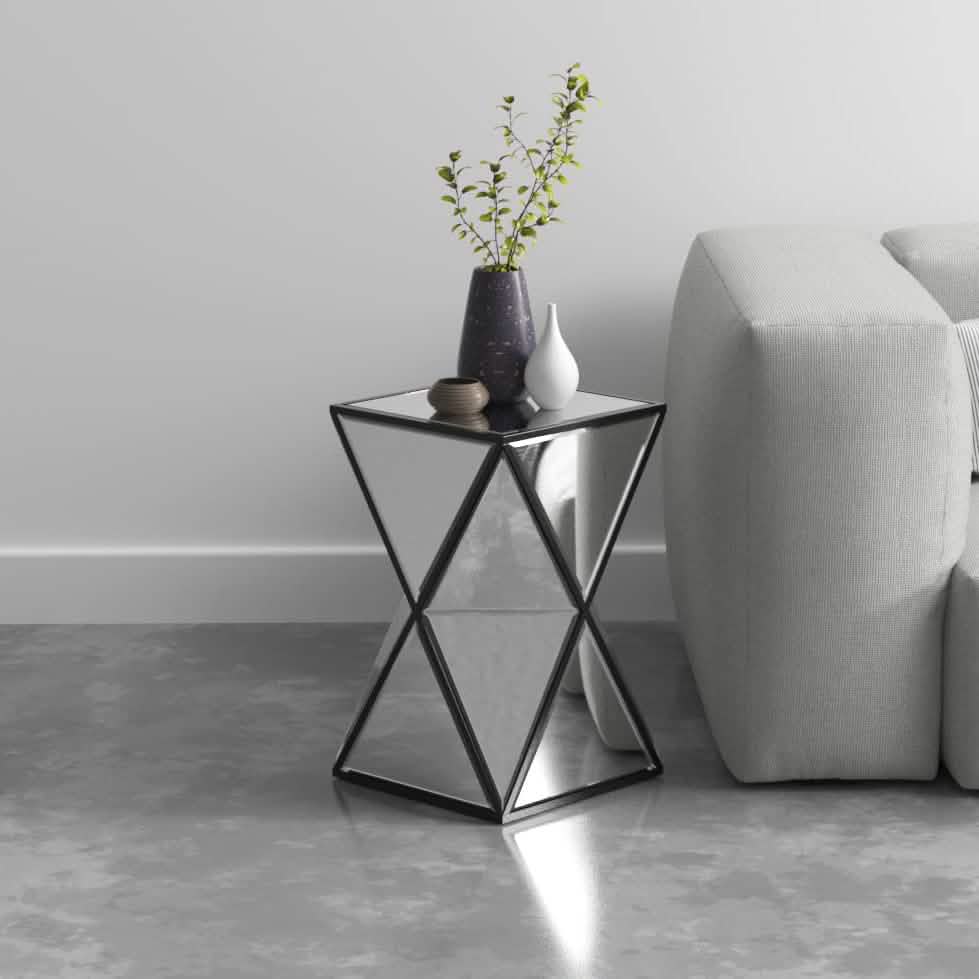 Mirror Bedside Coffee Table DailySale