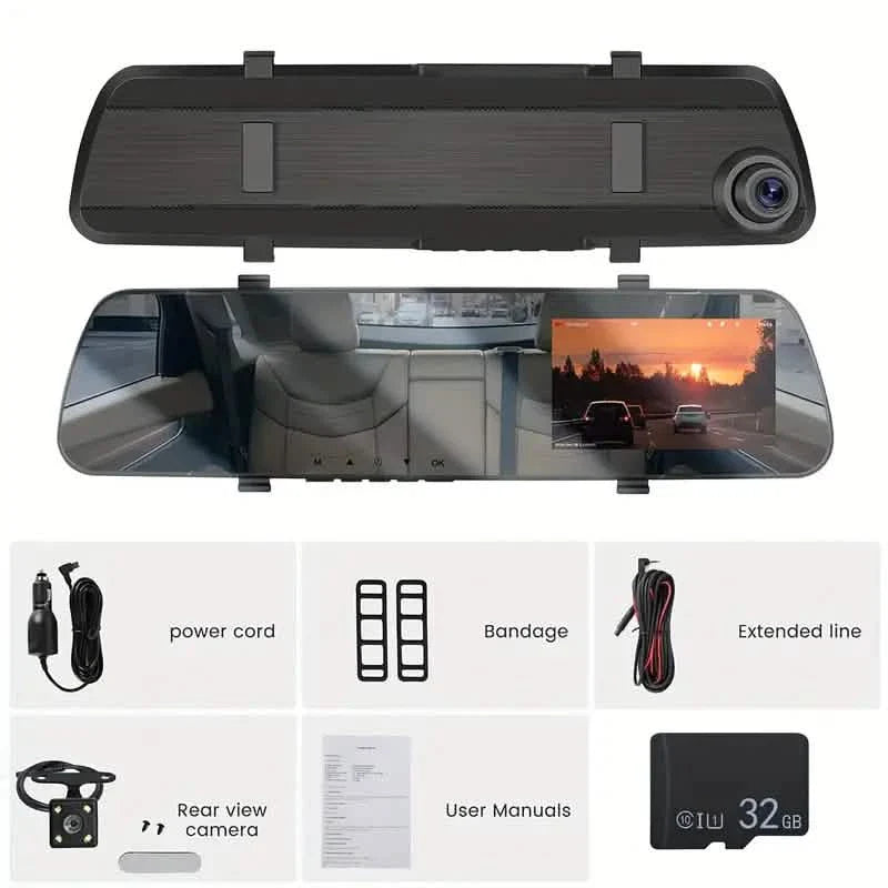 Mirror Dash Cam 4.5 Inch Rear View Mirror 1080P Front and Rear View Dual Cameras DailySale
