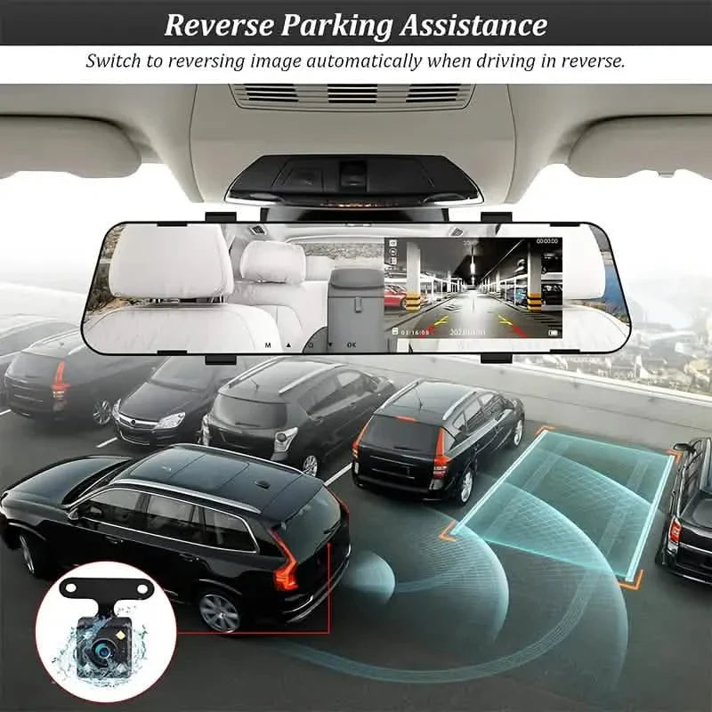 Mirror Dash Cam 4.5 Inch Rear View Mirror 1080P Front and Rear View Dual Cameras DailySale