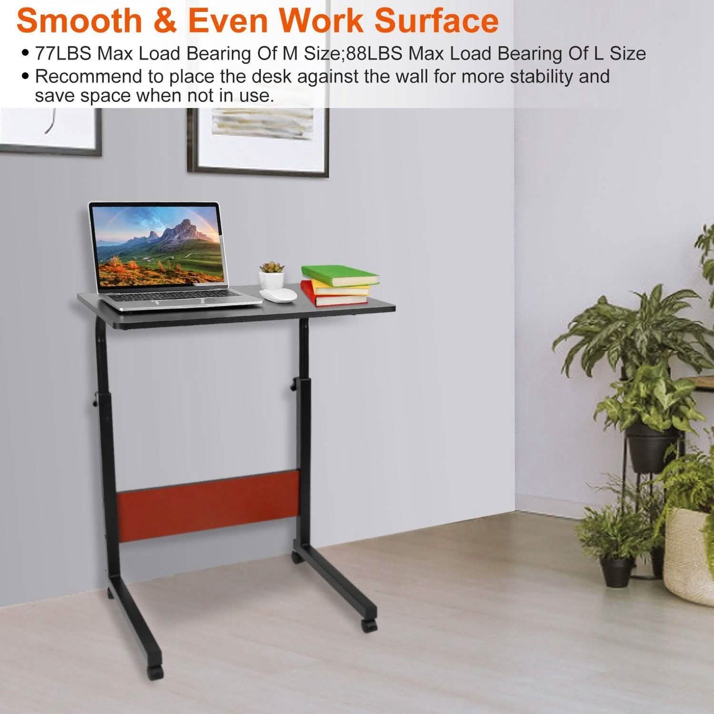 Mobile Laptop Desk Height Adjustable Rolling Wheels DailySale