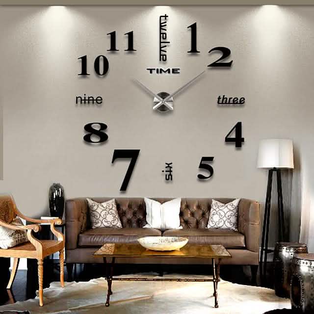 Modern Acrylic Wall Clock Digital Brushed Steel DailySale