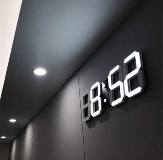 Modern Digital 3D White LED Wall Clock Alarm Clock DailySale