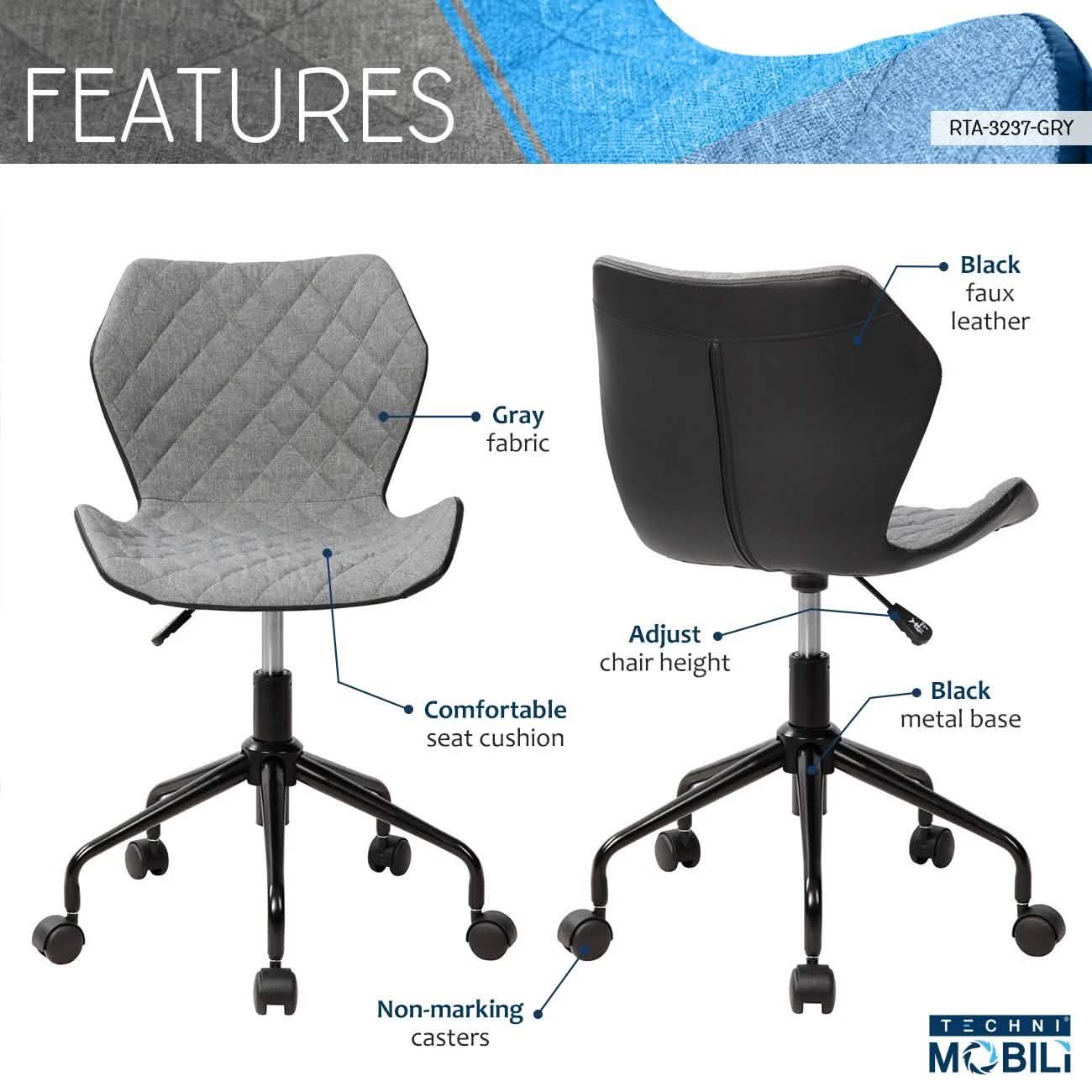 Modern Height Adjustable Office Task Chair DailySale
