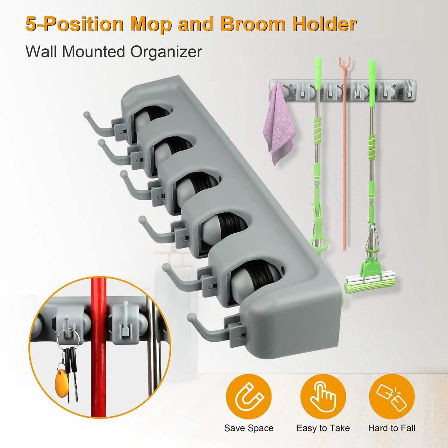 Mop Holder Wall Mount Organizer DailySale