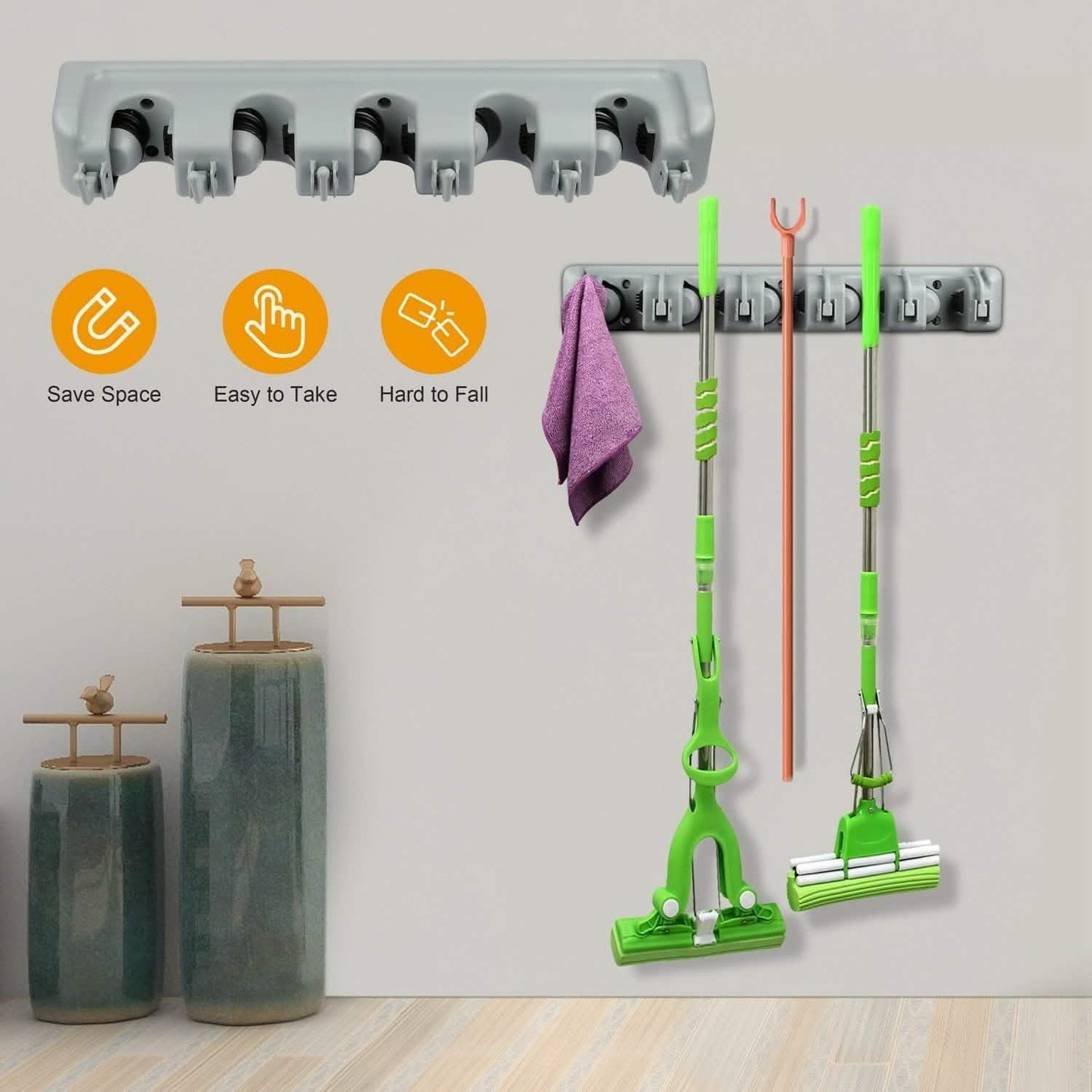 Mop Holder Wall Mount Organizer DailySale