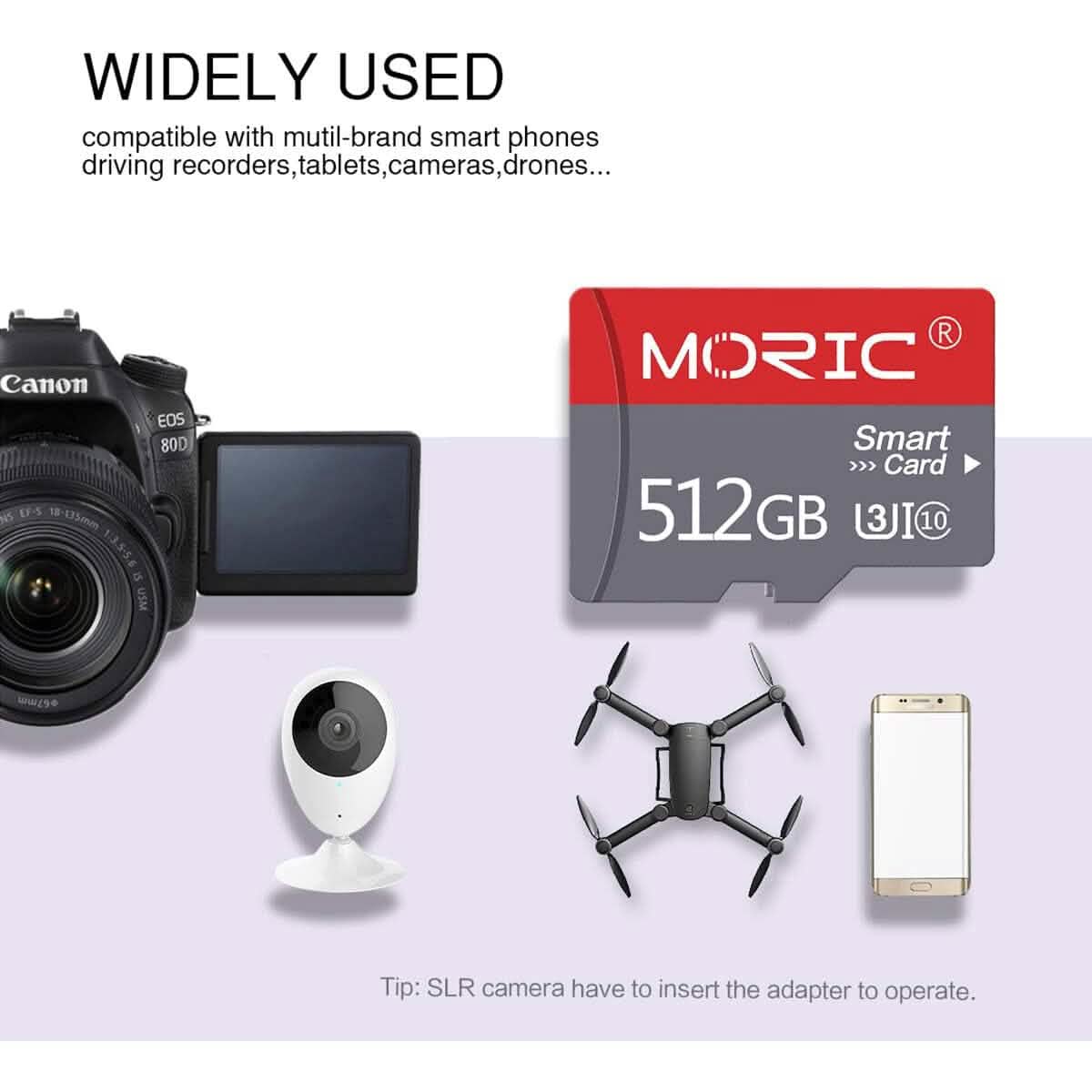 Moric 512GB Micro SD Card Fast Speed MicroSDXC UHS-I Memory Card  (Refurbished) DailySale