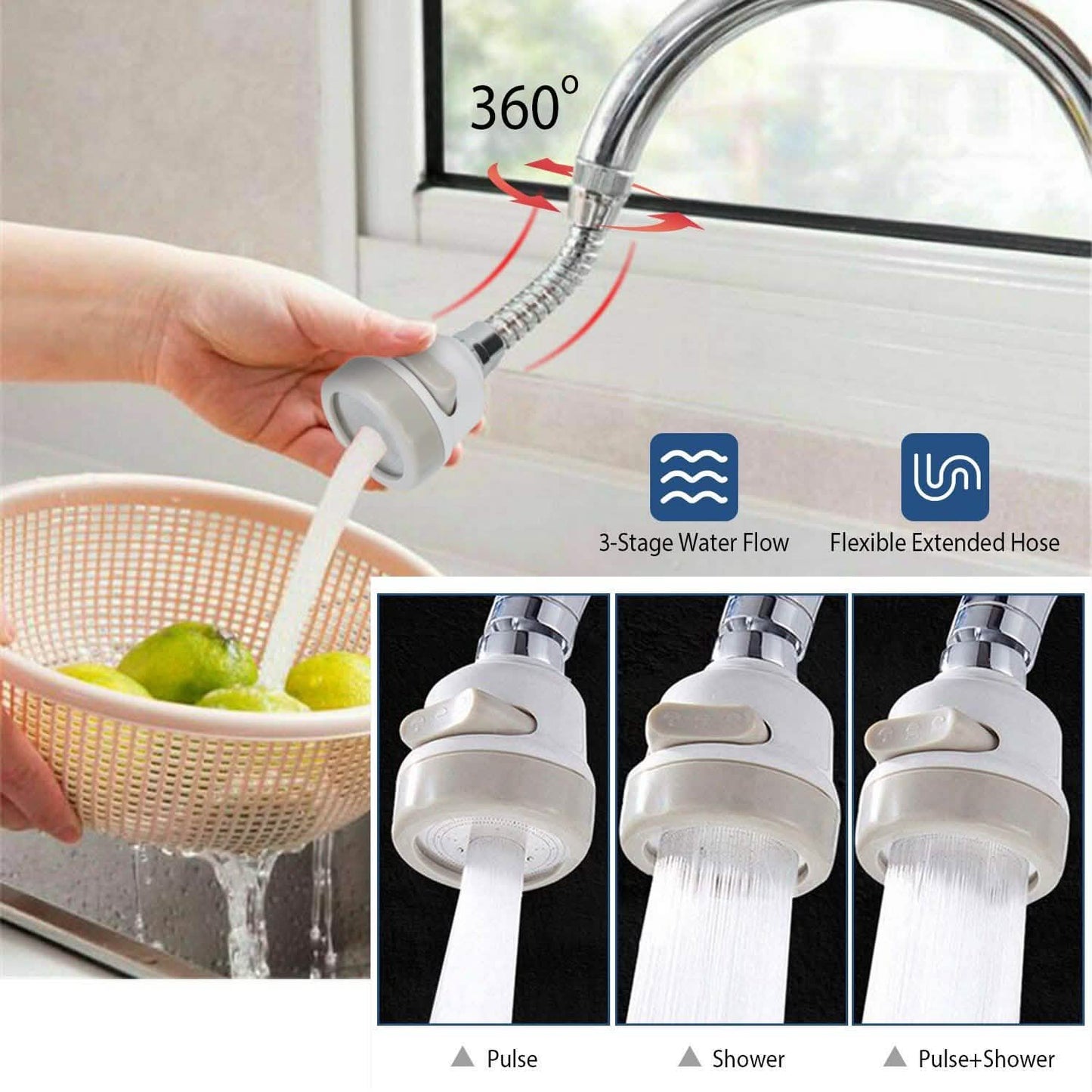 Movable Kitchen Tap Head 360° Rotatable Swivel DailySale