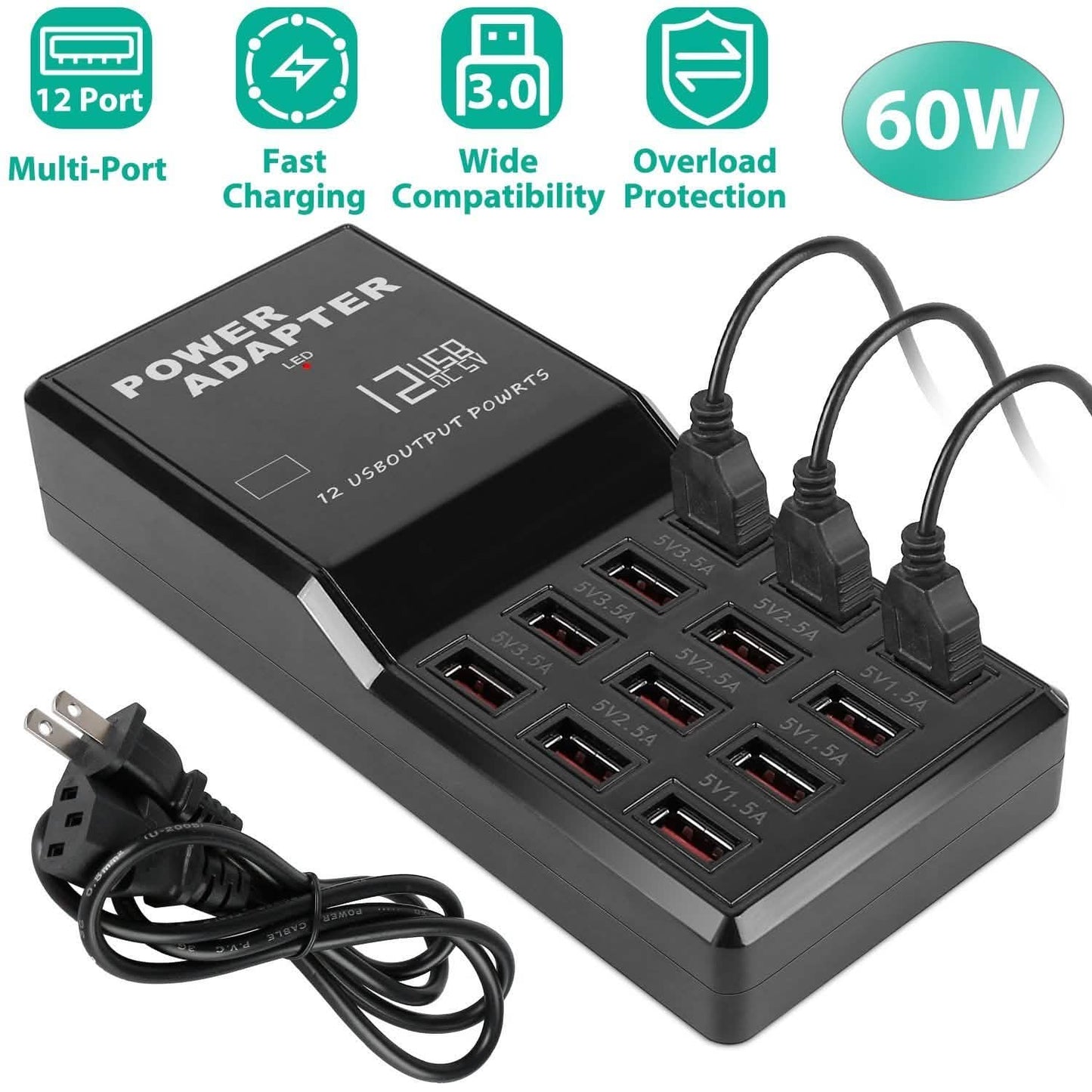 Multi 12 Port USB Charging Station Hub DailySale
