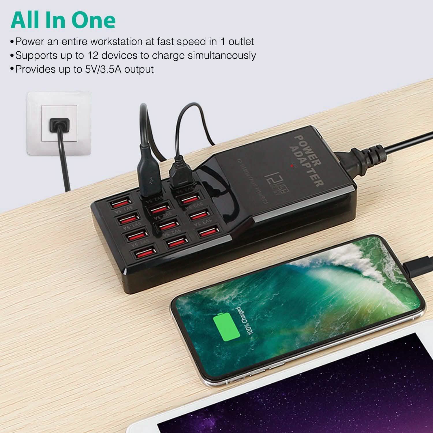 Multi 12 Port USB Charging Station Hub DailySale