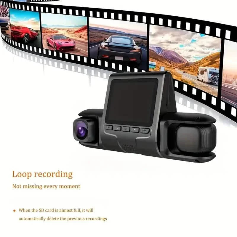 Car Dashcam Recorder, 2.0 Inch Screen Dual Lens HD Night Monitoring Mini Dash Cam DailySale
