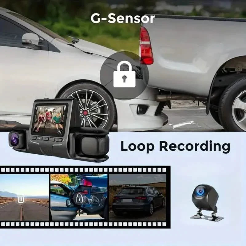 Car Dashcam Recorder, 2.0 Inch Screen Dual Lens HD Night Monitoring Mini Dash Cam DailySale