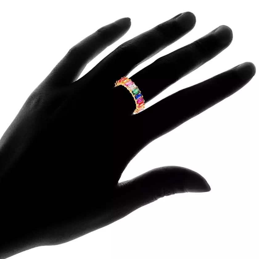 Multi-Color Eternity Ring Made with Swarovski Crystals DailySale