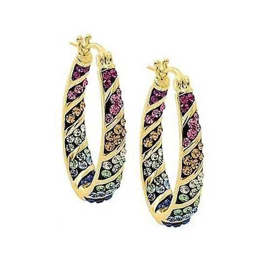 Multi Color Graduated Crystal Inside Out Hoops DailySale