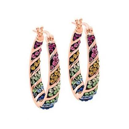 Multi-Color Graduated Crystal Inside Out Hoops DailySale
