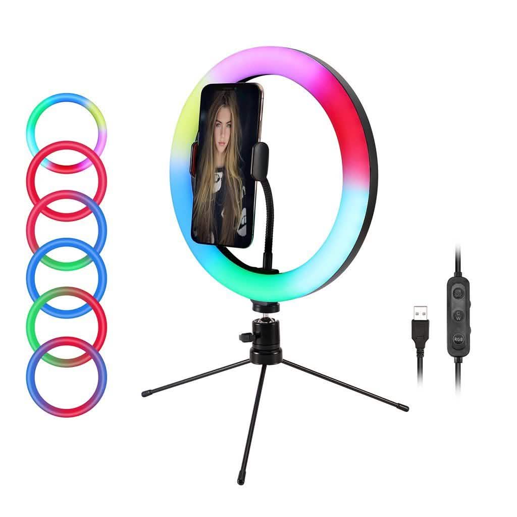 Multi-Color LED Selfie Ring Light with Small Tripod DailySale