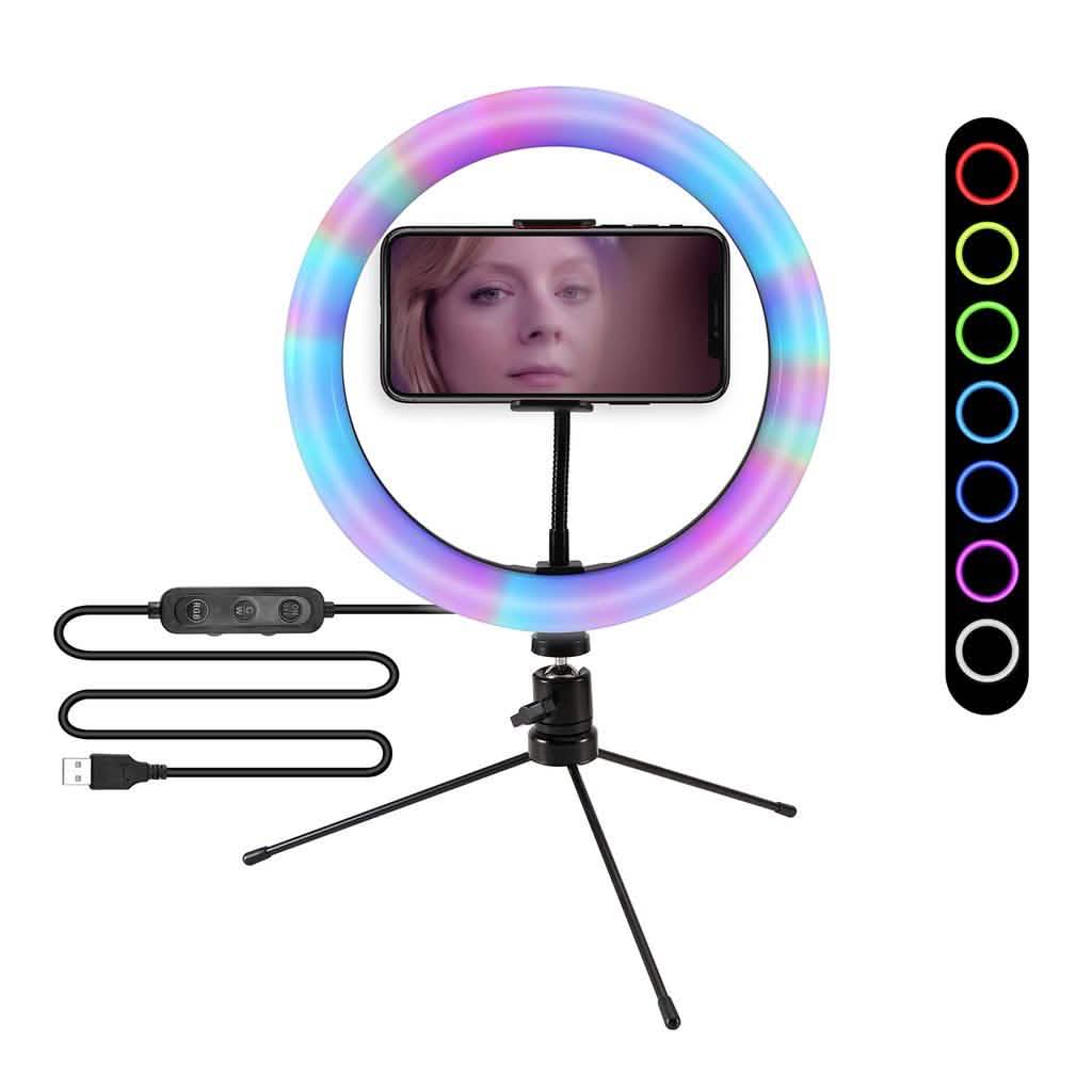 Multi-Color LED Selfie Ring Light with Small Tripod DailySale