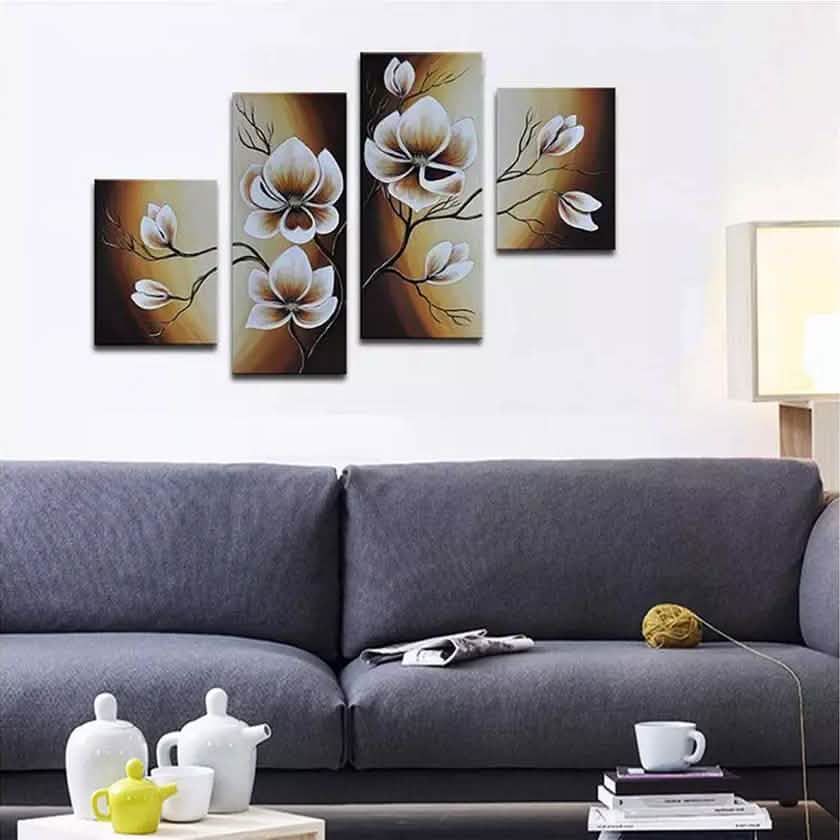 Multi-Panel Modern Abstract Paintings on Canvas Stretched on Wood DailySale