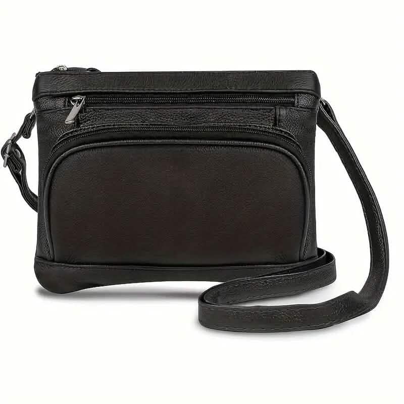 Multi-Pocket Wide Crossbody Wide Leather Bag DailySale
