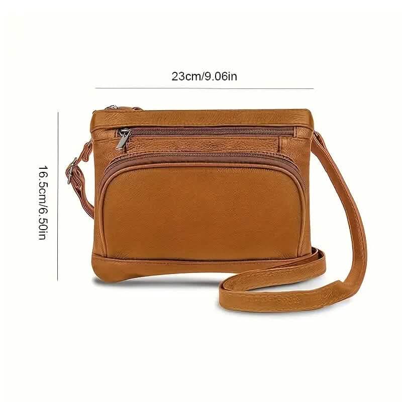 Multi-Pocket Wide Crossbody Wide Leather Bag DailySale