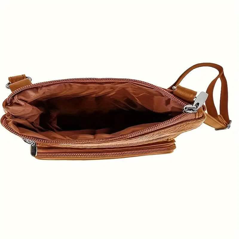 Multi-Pocket Wide Crossbody Wide Leather Bag DailySale