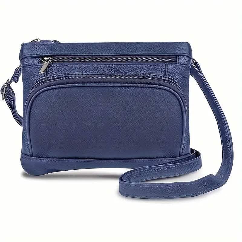Multi-Pocket Wide Crossbody Wide Leather Bag DailySale