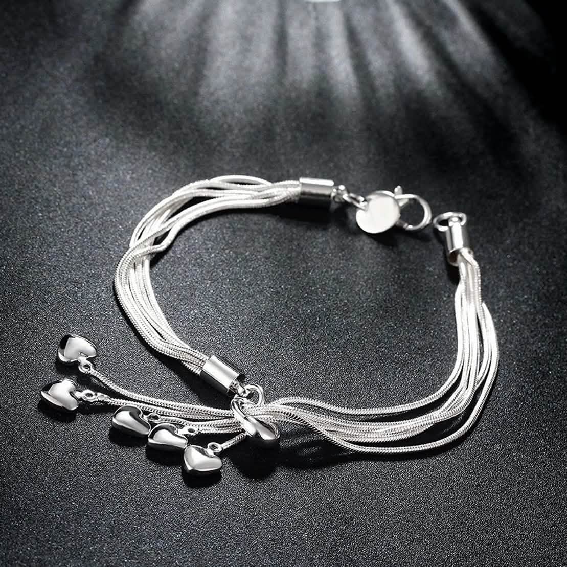 Multi Strand Heart Charm Bracelet DailySale